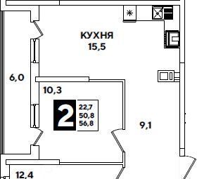 квартира г Краснодар р-н Прикубанский ул им. Ивана Беличенко фото 1