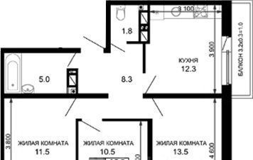 квартира г Краснодар р-н Прикубанский ЖК «Дыхание» фото 1