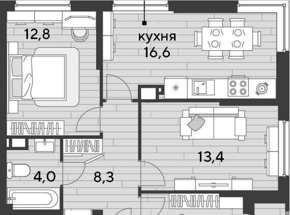 квартира г Краснодар р-н Прикубанский Догма Парк мкр фото 1