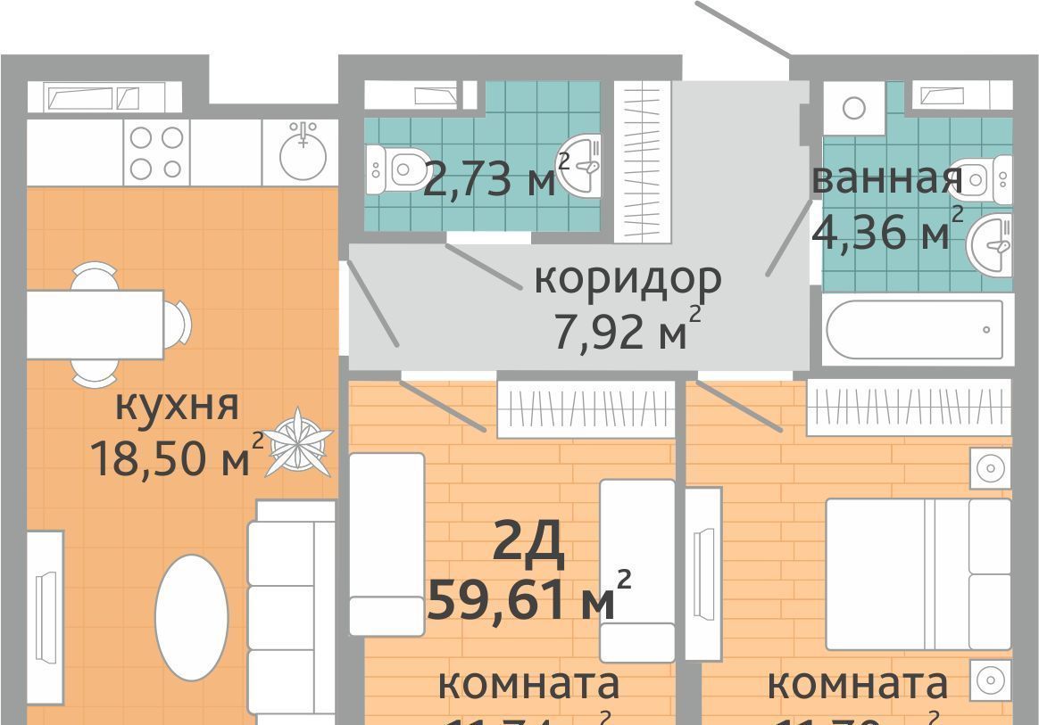 квартира г Екатеринбург р-н Верх-Исетский ВИЗ жилрайон, Семейный квартал Дружный жилой комплекс фото 1