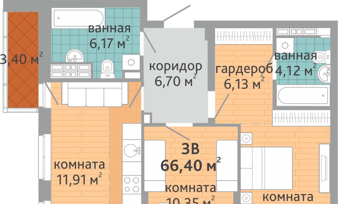 квартира г Екатеринбург р-н Верх-Исетский ВИЗ жилрайон, Семейный квартал Дружный жилой комплекс фото 1