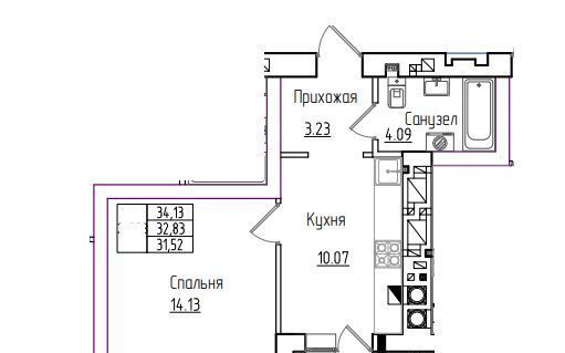 квартира г Калининград р-н Ленинградский ул Согласия 53б фото 1