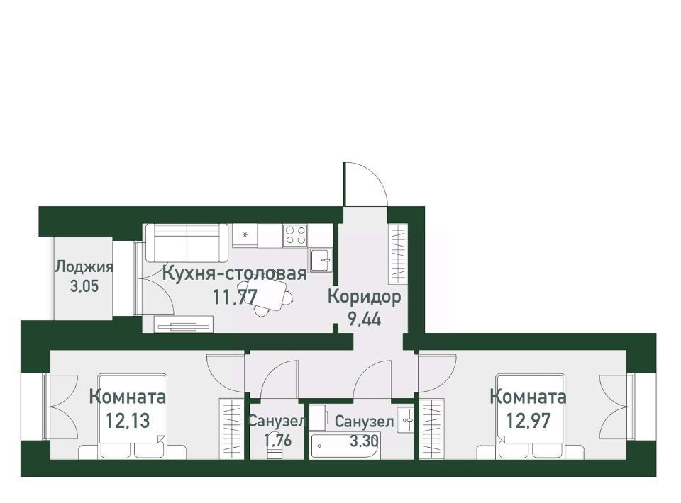 квартира г Екатеринбург Чкаловская Твоя Привилегия жилой комплекс фото 1