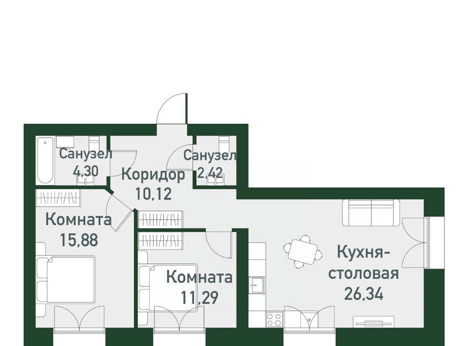 квартира г Екатеринбург Чкаловская Твоя Привилегия жилой комплекс фото 1