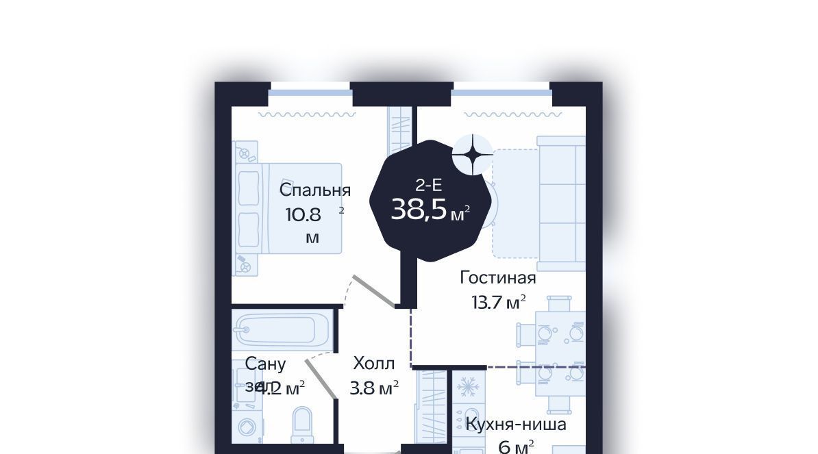 квартира г Тюмень р-н Центральный ул Новгородская 22 фото 4