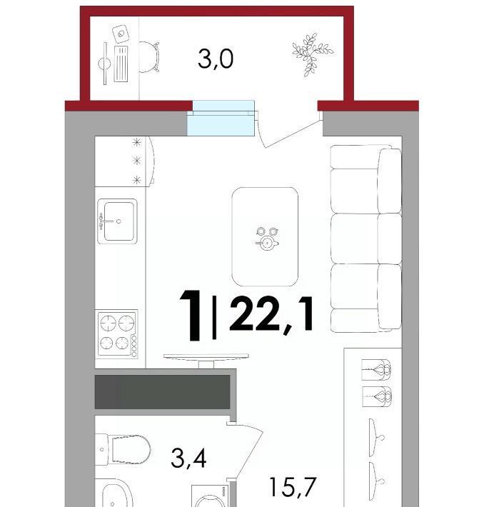 квартира р-н Калининский д Батино ул Сергея Есенина 37 фото 1