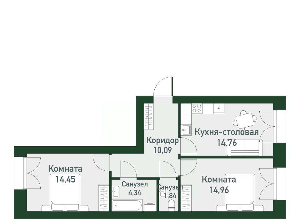 квартира г Екатеринбург Чкаловская Твоя Привилегия жилой комплекс фото 1