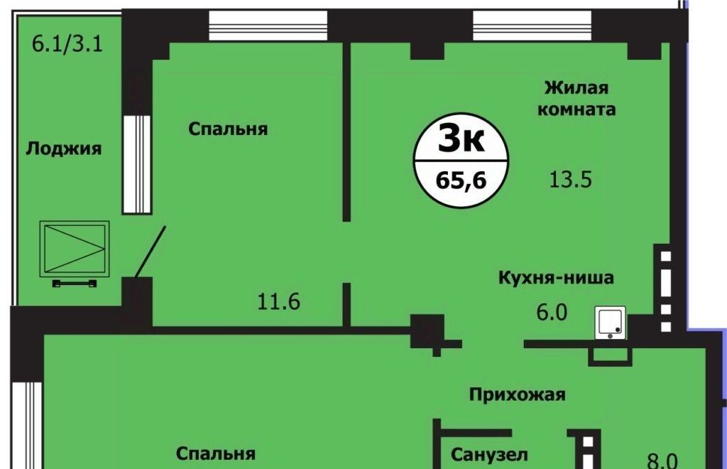 квартира г Красноярск р-н Свердловский ул Лесников 41 фото 1