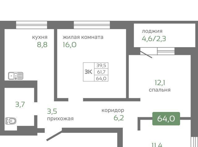 квартира г Красноярск р-н Октябрьский ул Норильская с 2 фото 1