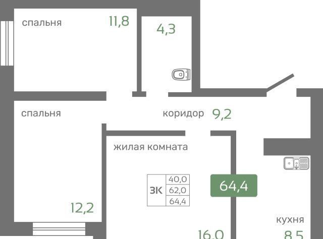 квартира г Красноярск р-н Октябрьский ул Норильская с 2 фото 1