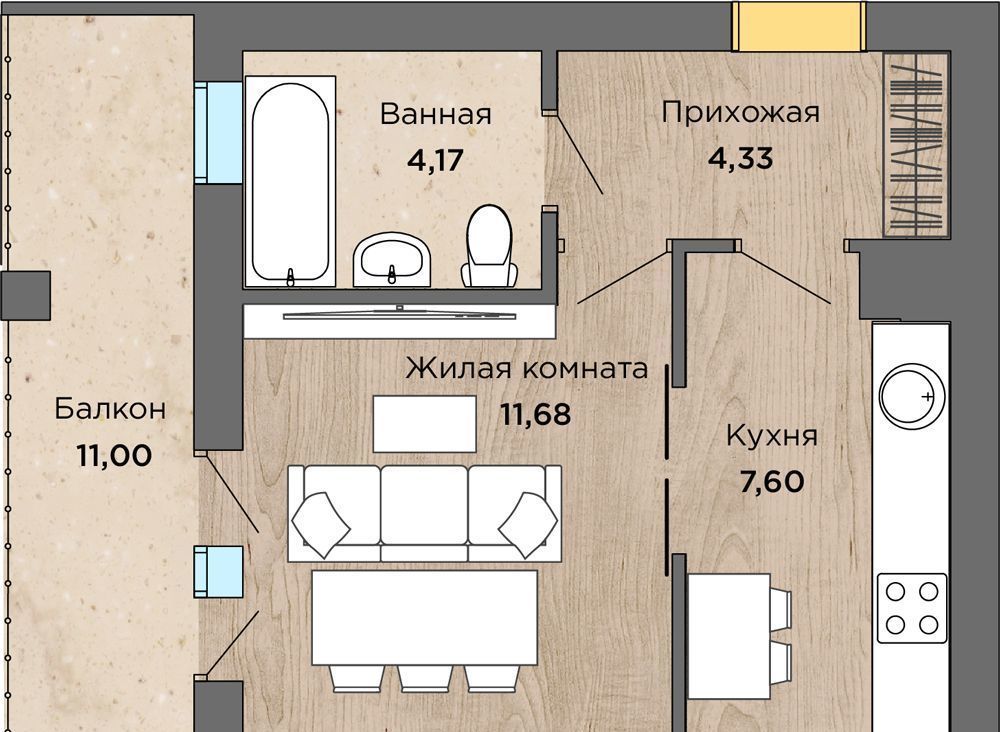 квартира пгт Янтарный ул Балебина 15 фото 1