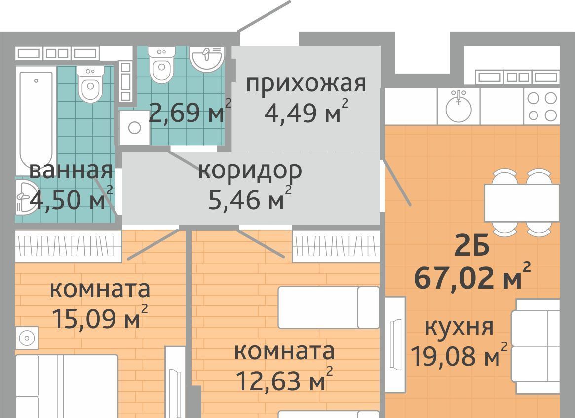 квартира г Екатеринбург р-н Верх-Исетский ВИЗ жилрайон, Семейный квартал Дружный жилой комплекс фото 1