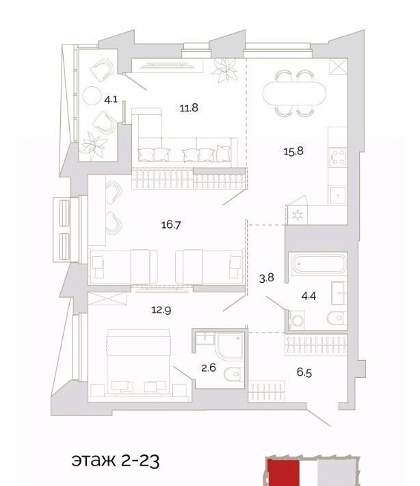 квартира г Пенза р-н Первомайский проезд Свердлова 2-й 4 фото 1