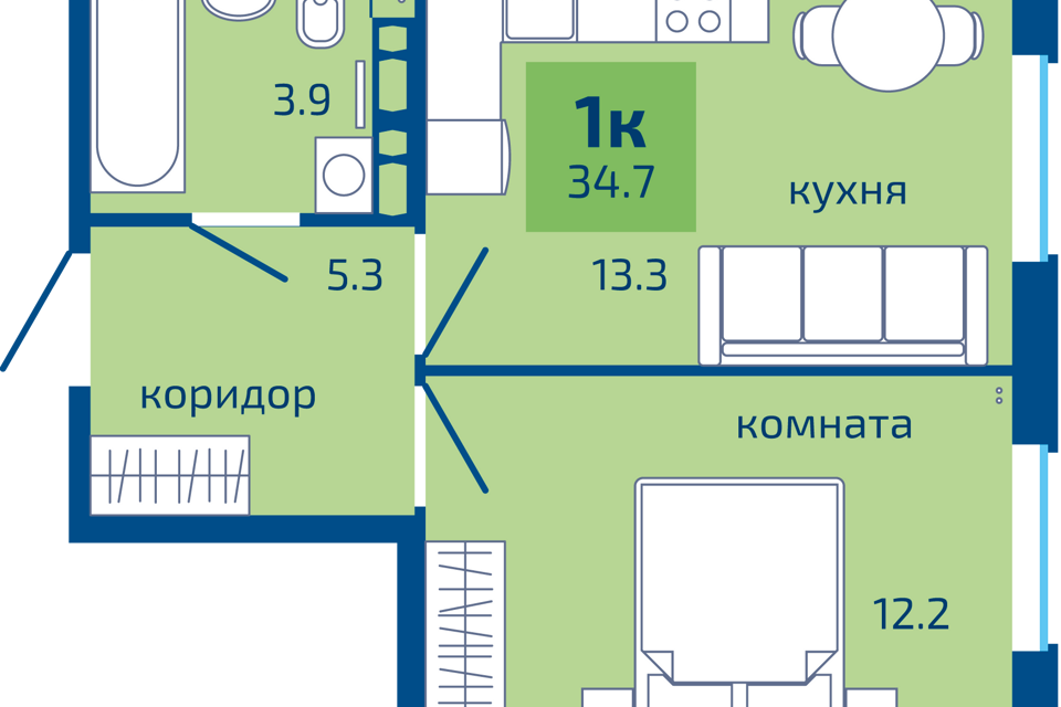 квартира г Пермь ул Целинная 59 городской округ Пермь фото 1