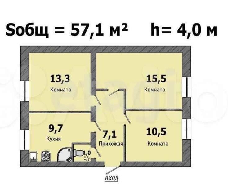 квартира г Смоленск р-н Ленинский пер Смирнова 3/4 фото 1