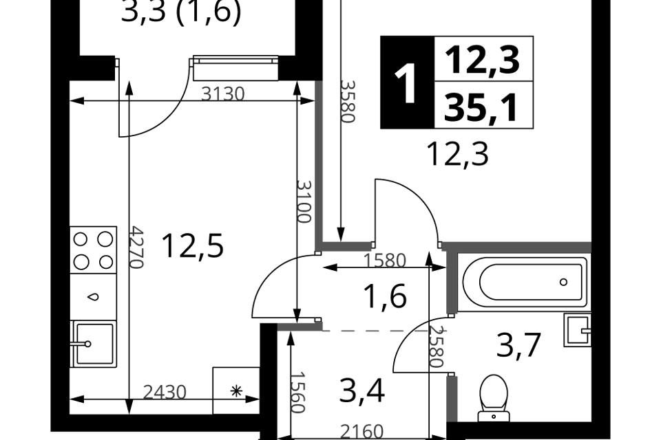 квартира г Москва проезд Проектируемый 727-й Новомосковский административный округ фото 1