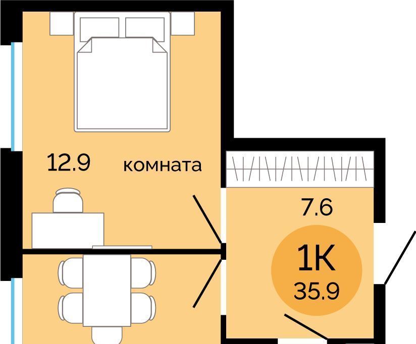 квартира г Пермь р-н Свердловский Краснова ЖК Красное яблоко фото 1