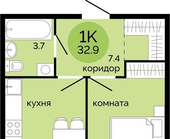 квартира р-н Свердловский ЖК Красное яблоко фото