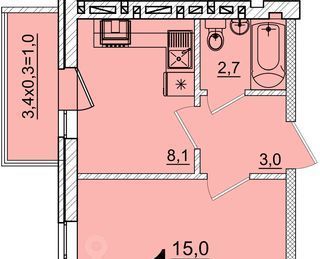 квартира р-н Тахтамукайский пгт Яблоновский ул Тургеневское шоссе 33/5к 41 фото 1