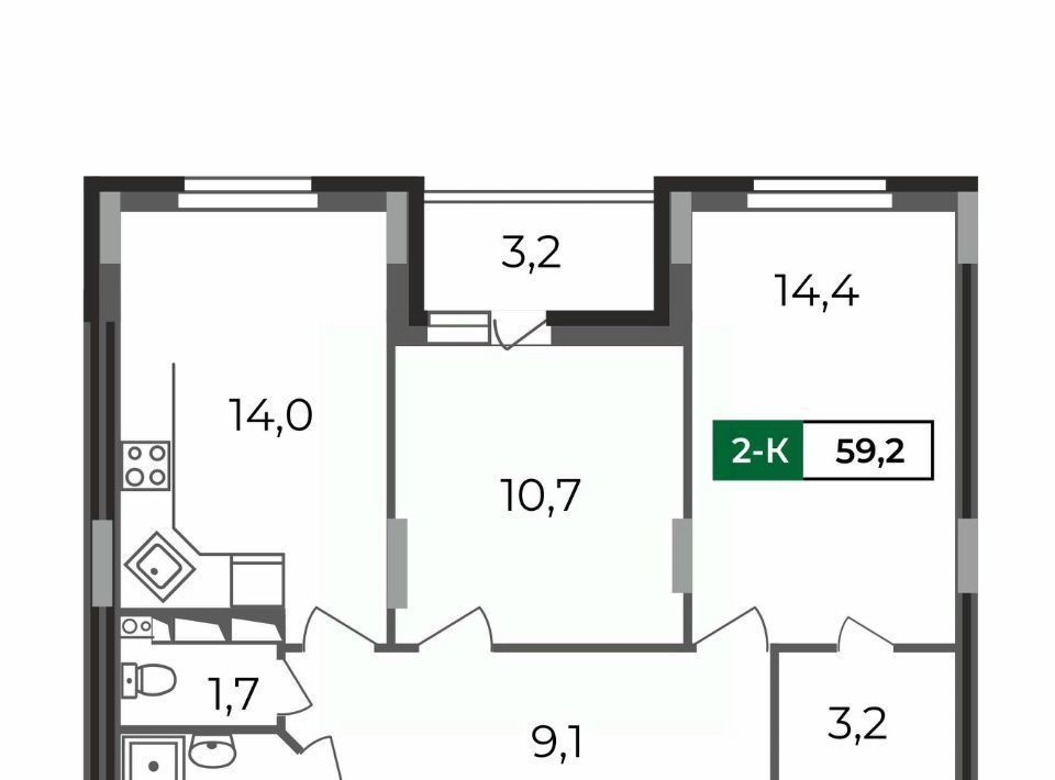 квартира г Владимир р-н Октябрьский б-р Сталинградский 5 фото 1