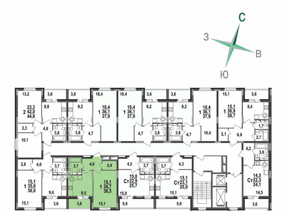 квартира г Владимир р-н Октябрьский б-р Сталинградский 5 фото 7