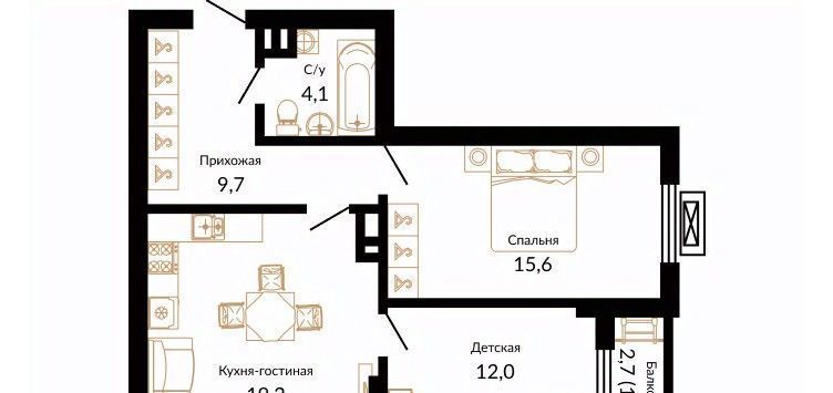 квартира г Краснодар р-н Прикубанский ЖК «Краснодар» ул. Даниила Смоляна, 71 фото 1