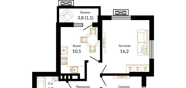 квартира г Краснодар р-н Прикубанский ЖК «Краснодар» ул. Даниила Смоляна, 71 фото 1