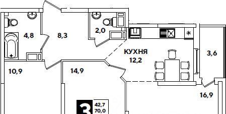 квартира г Краснодар р-н Прикубанский ул им. Ивана Беличенко 95к/1 фото 1