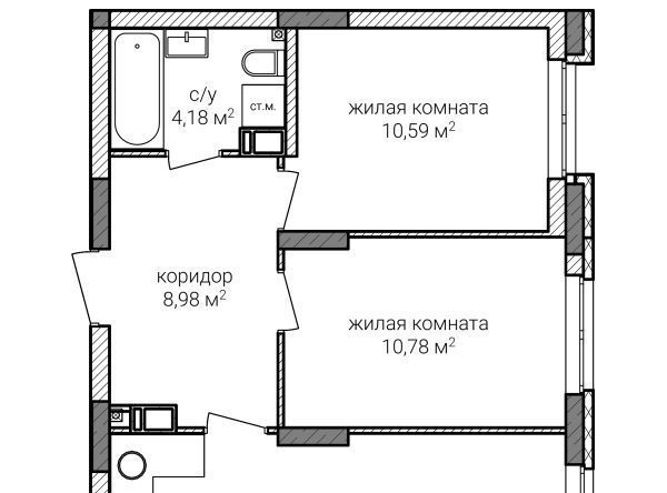 квартира г Нижний Новгород Горьковская ЖК Зенит-2 фото 1