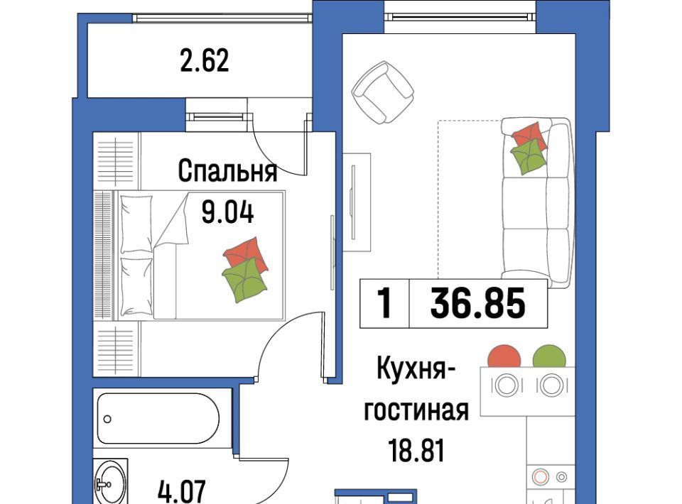 квартира р-н Всеволожский г Мурино ЖК «Урбанист» Девяткино фото 1