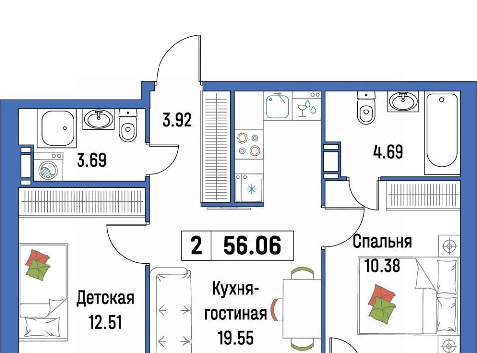 квартира р-н Всеволожский г Мурино ЖК «Урбанист» Девяткино фото 1