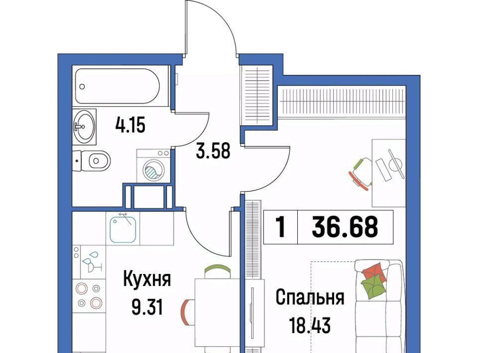 квартира р-н Всеволожский г Мурино ЖК «Урбанист» Девяткино фото 1