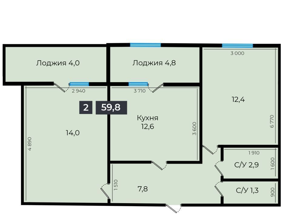 квартира г Ставрополь р-н Промышленный ул Южный обход 53в фото 1