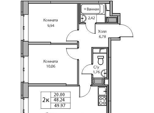 квартира г Санкт-Петербург ул Ивинская 5к/1 Беговая фото 1