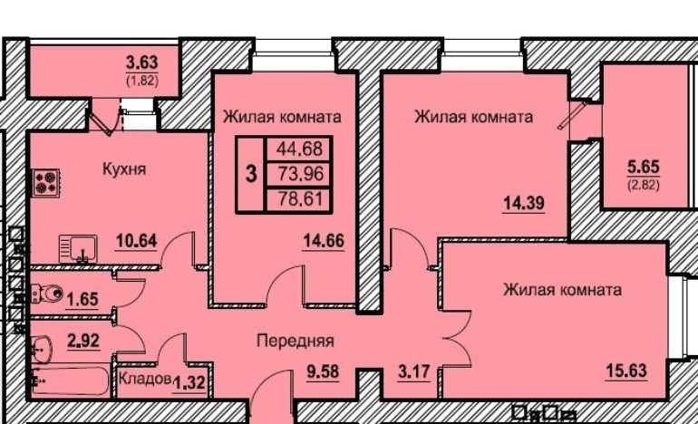 квартира г Орел р-н Северный ул Космонавтов 15 фото 1