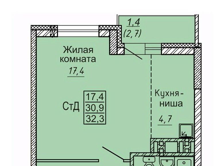 квартира г Новосибирск ЖК «Новые Матрёшки» Площадь Маркса фото 1