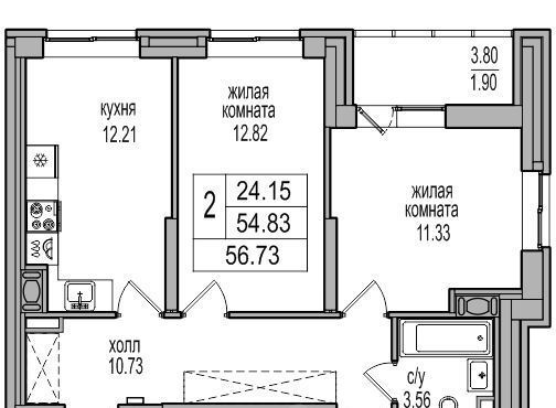 квартира г Санкт-Петербург п Парголово проезд Толубеевский 32 метро Парнас фото 1