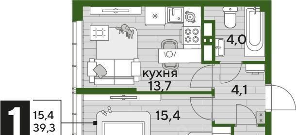 квартира г Краснодар р-н Прикубанский ул им. Марины Цветаевой 3к/2 Догма Парк мкр фото 1