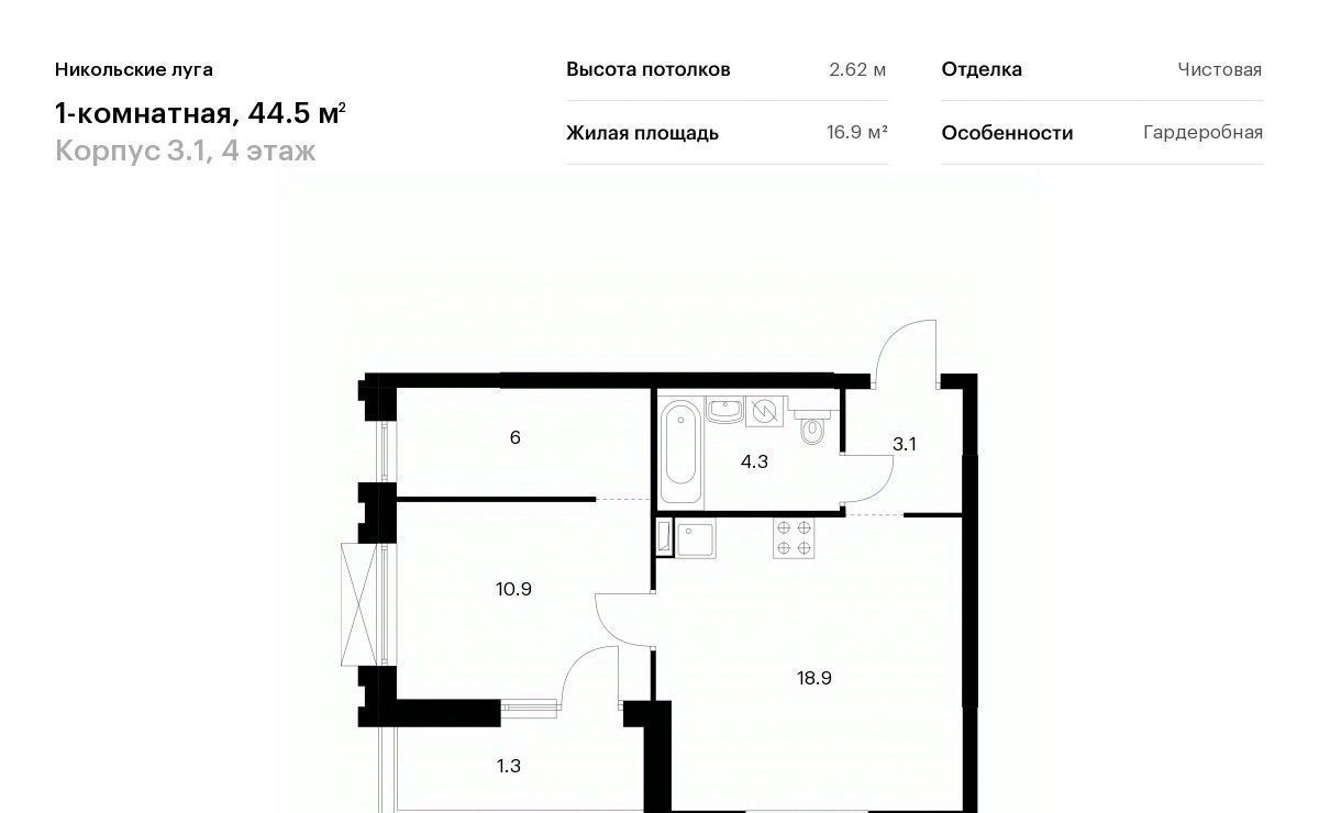 квартира г Москва метро Щербинка ЖК Никольские Луга 3/1 фото 1