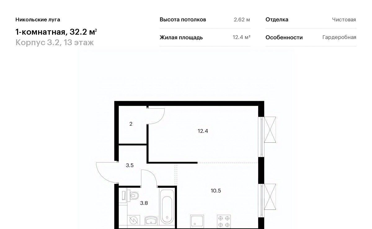 квартира г Москва метро Щербинка ЖК Никольские Луга 3/2 фото 1