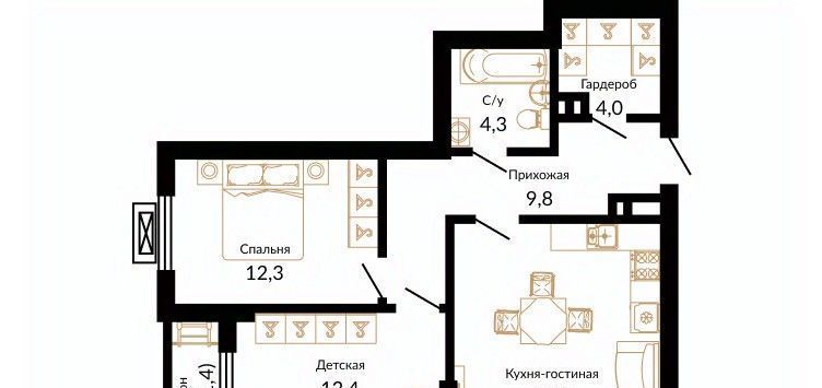 квартира г Краснодар р-н Прикубанский ЖК «Краснодар» ул. Даниила Смоляна, 71 фото 1