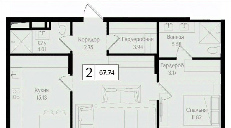 квартира г Москва метро Преображенская площадь ЖК «Преображенская площадь» площадь фото 1