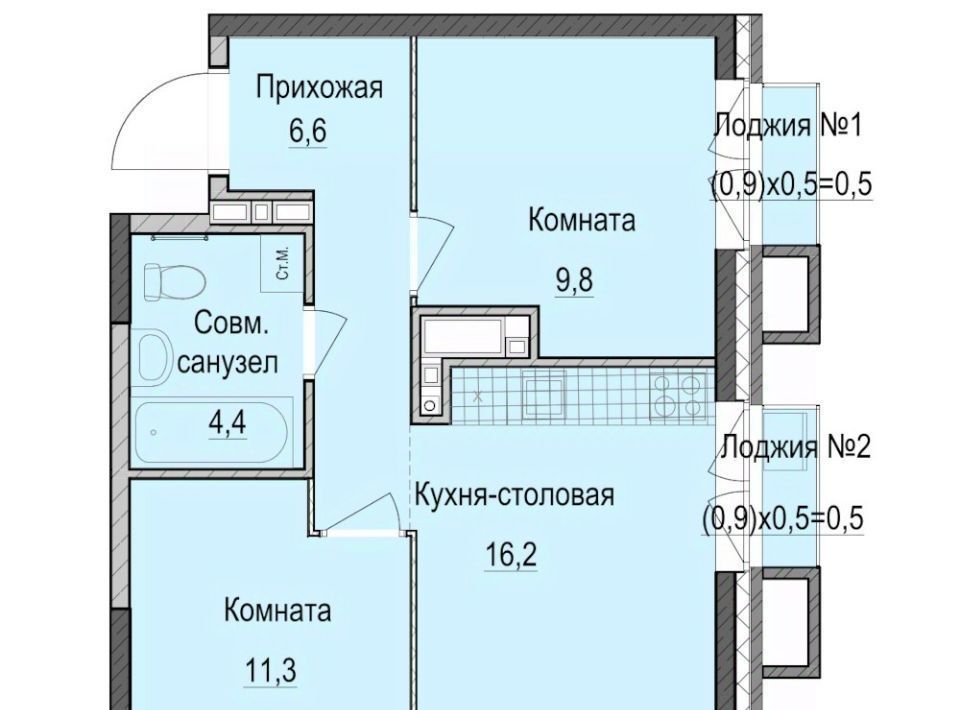 квартира г Казань ЖК «Ферма-2» Проспект Победы, жилмассив фото 1