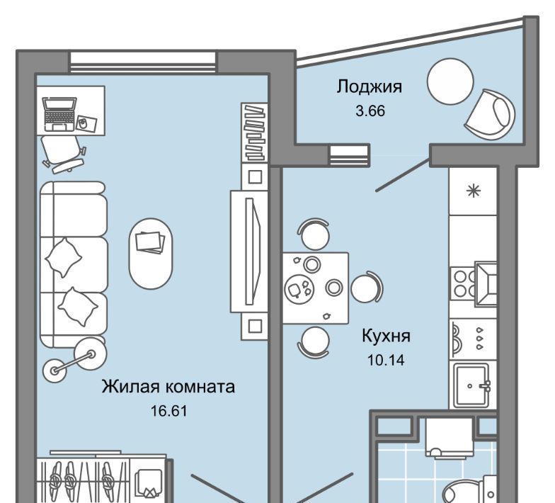 квартира г Ульяновск р-н Засвияжский микрорайон «Юго-Западный» 2 Ультраград жилой комплекс фото 1