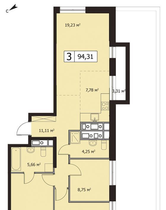 квартира г Москва метро Бульвар Рокоссовского ул 3-я Гражданская 35к/2 фото 1