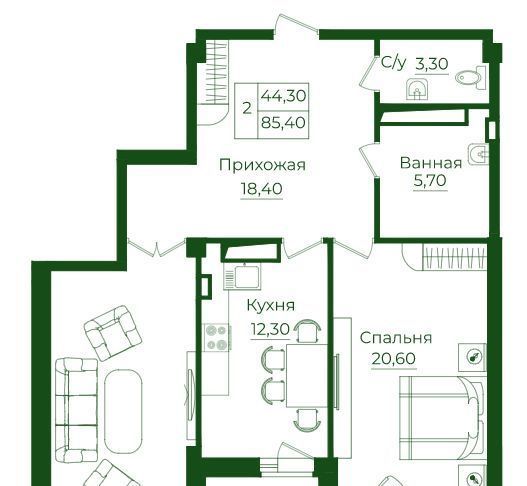 квартира г Ростов-на-Дону р-н Ворошиловский пр-кт Михаила Нагибина 38 фото 1