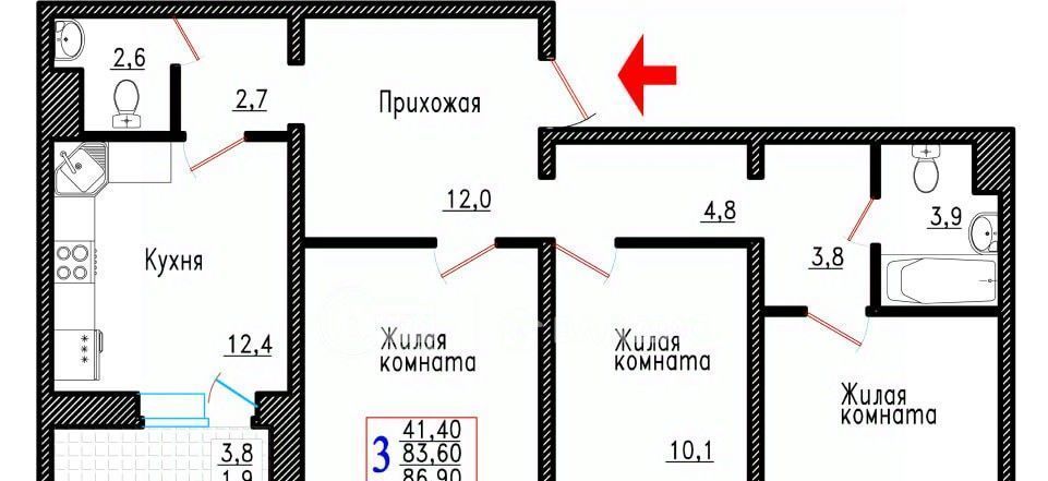 квартира г Воронеж р-н Советский ул Острогожская 166/3 фото 1