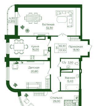 квартира г Ростов-на-Дону р-н Ворошиловский пр-кт Михаила Нагибина 38 фото 1