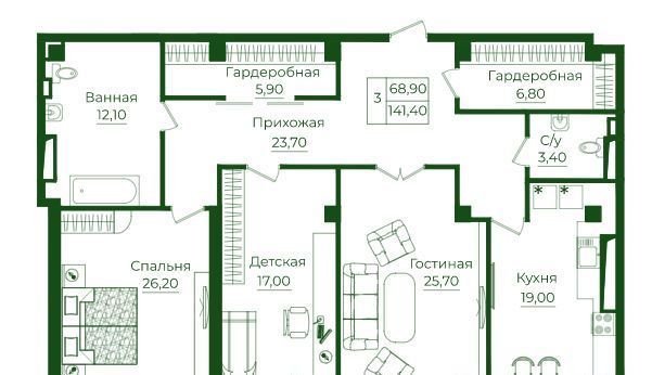 квартира г Ростов-на-Дону р-н Ворошиловский пр-кт Михаила Нагибина 38 фото 1