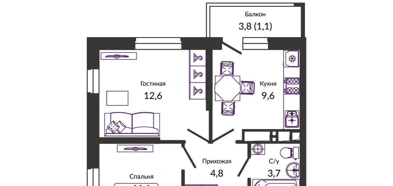 квартира г Краснодар р-н Прикубанский ул им. Героя Георгия Бочарникова 2/1 фото 1